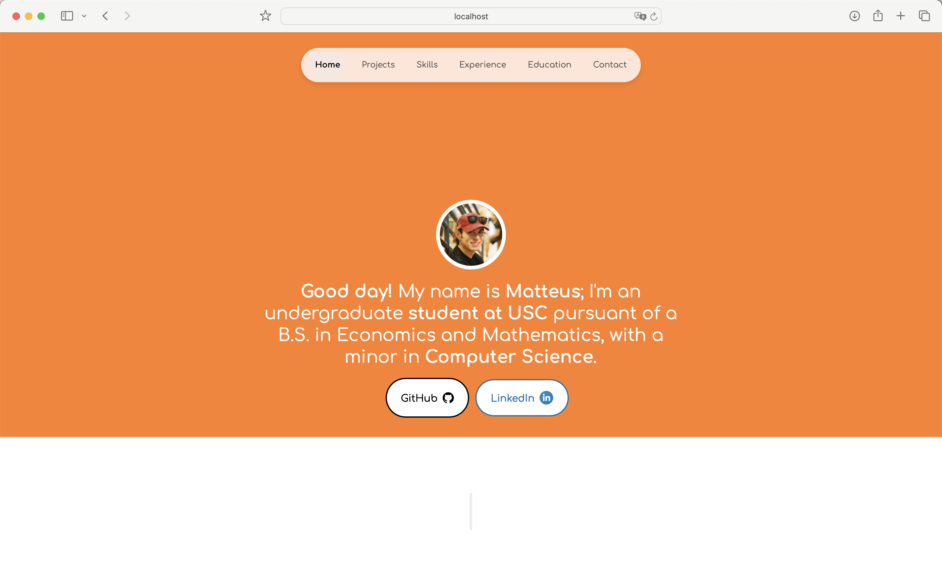 Image of the Portfolio website